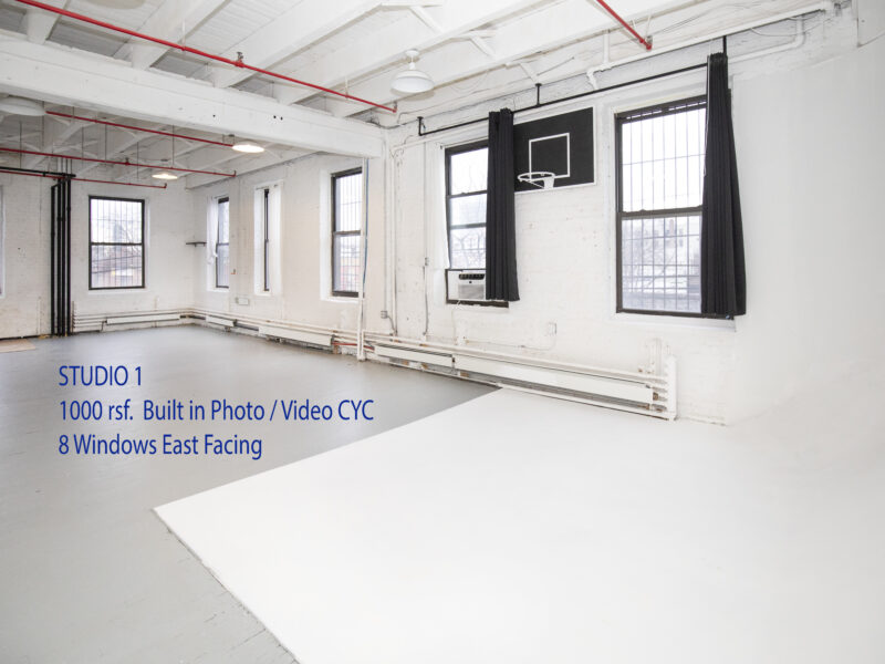 Large Loft Office/Showroom/Studio with Photo CYC, 7 East and North Facing Windows - All Utilities Included. FIOS WIFI.