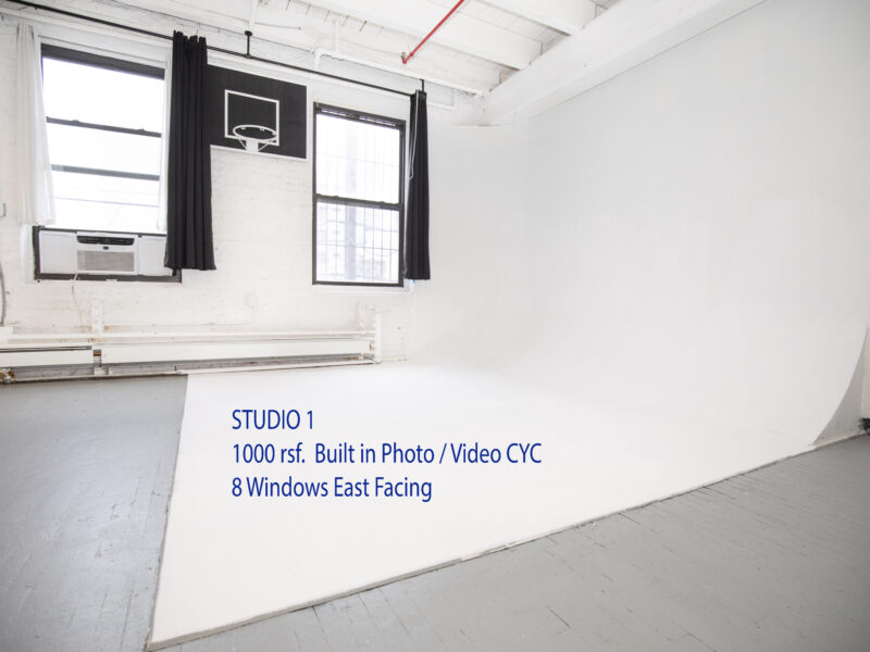 Large Loft Office/Showroom/Studio with Photo CYC, 7 East and North Facing Windows - All Utilities Included. FIOS WIFI.