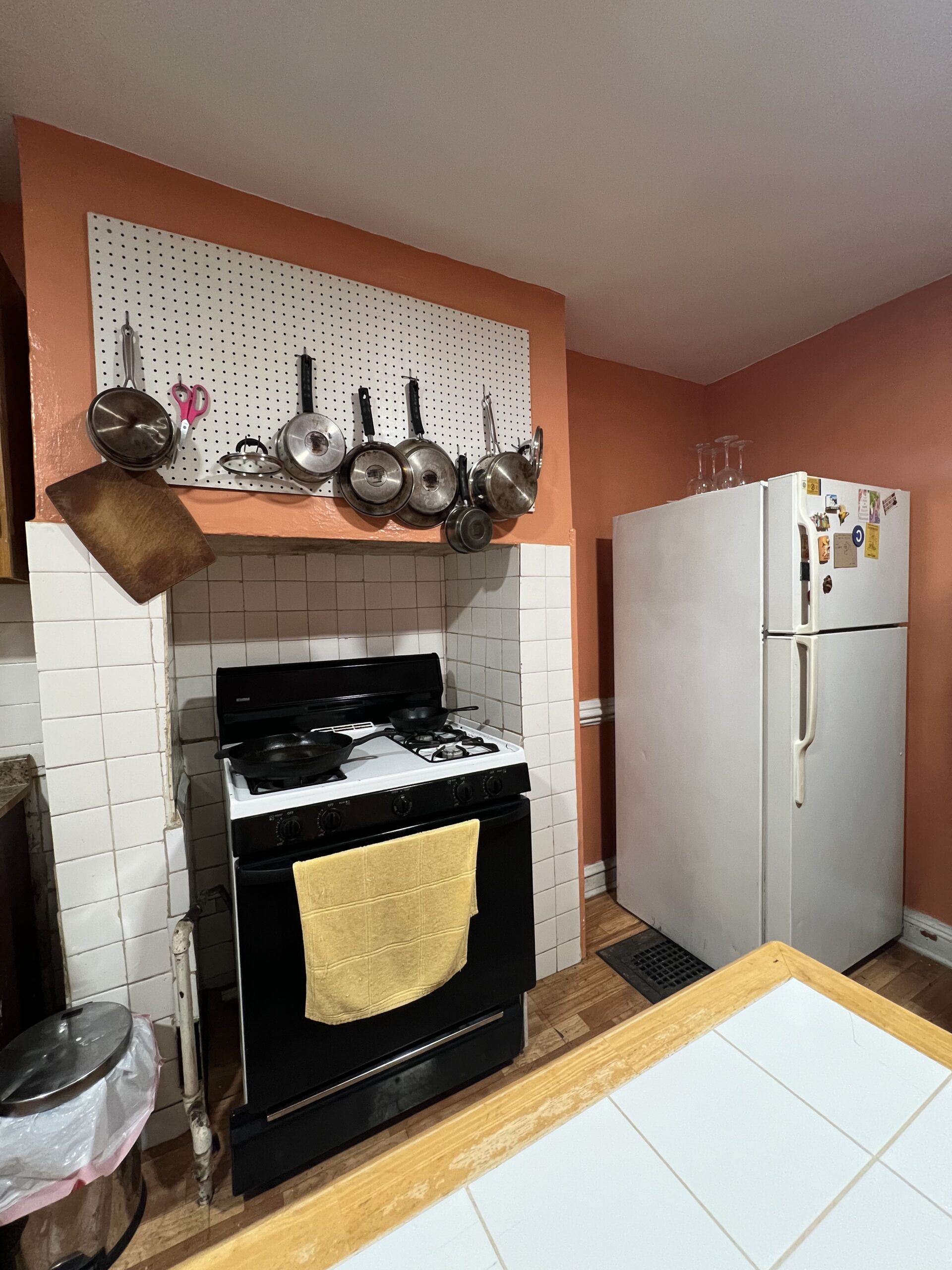 railroad style, ground floor apartment with private backyard