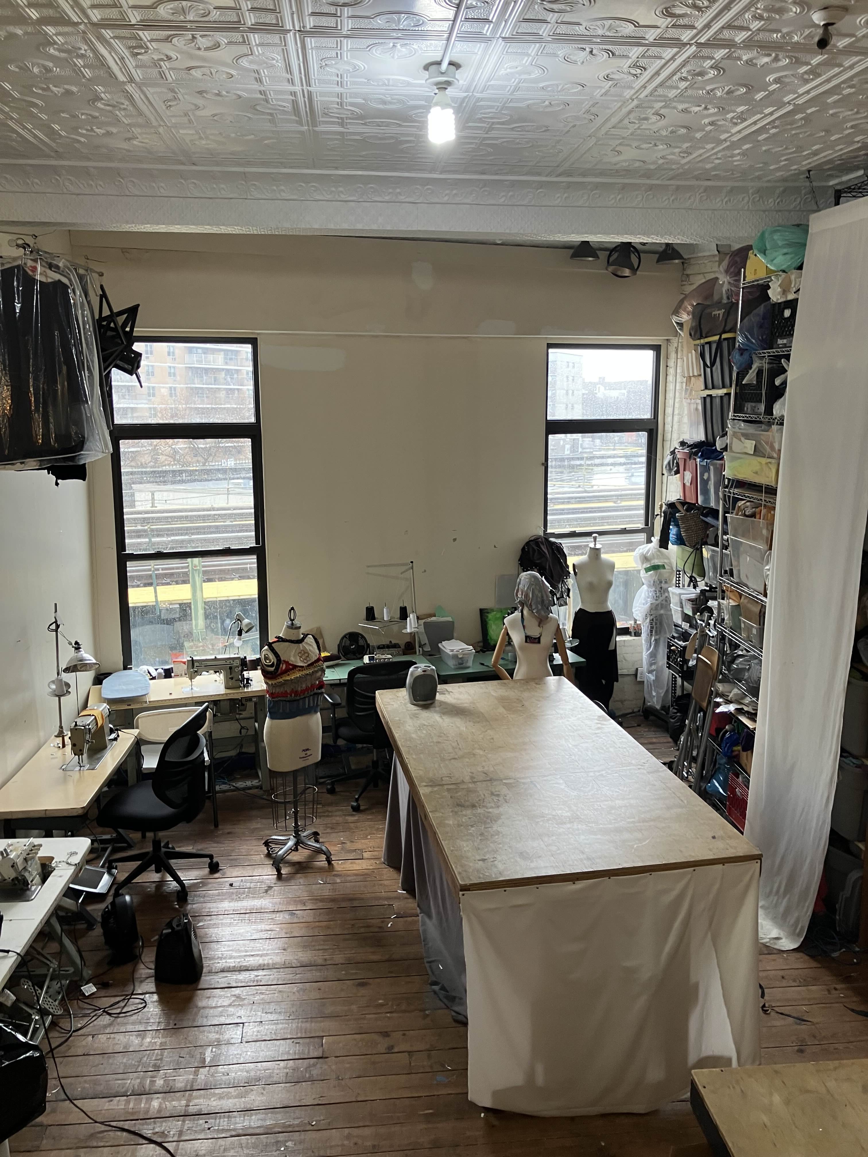 BUSHWICK COOPERATIVE Industrial Sewing and Fine Arts Coop - 200 sq ft Personal Studio/(s) in 600 sq ft Loft, Great for Designers, Artists, Photographers