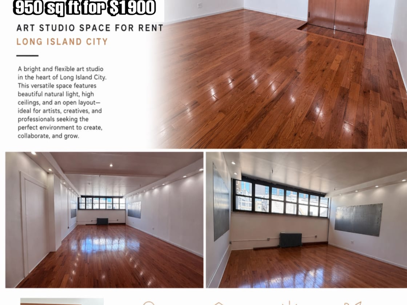 The spaces 950 sfThe studios are located on 44-02 23rd Street Long Island City