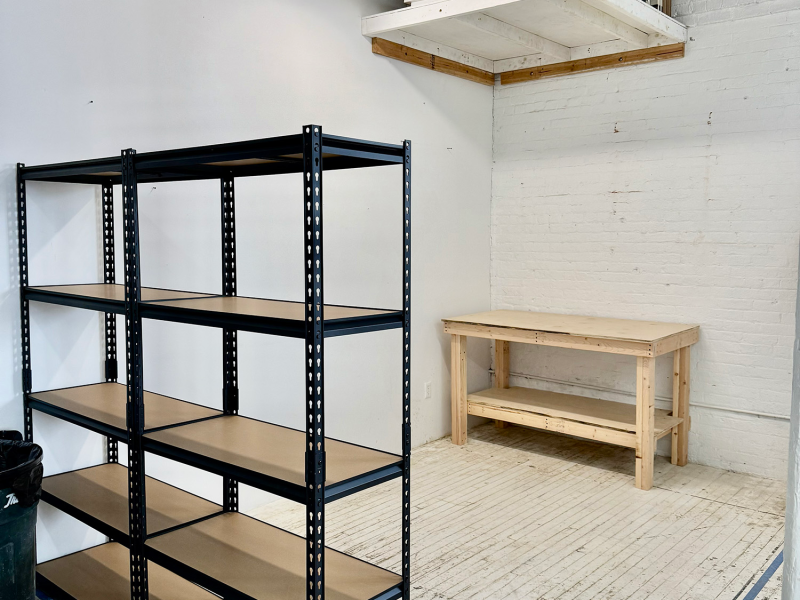 Ceramic studio for rent in shared, 750 sq ft. Light-filled space!