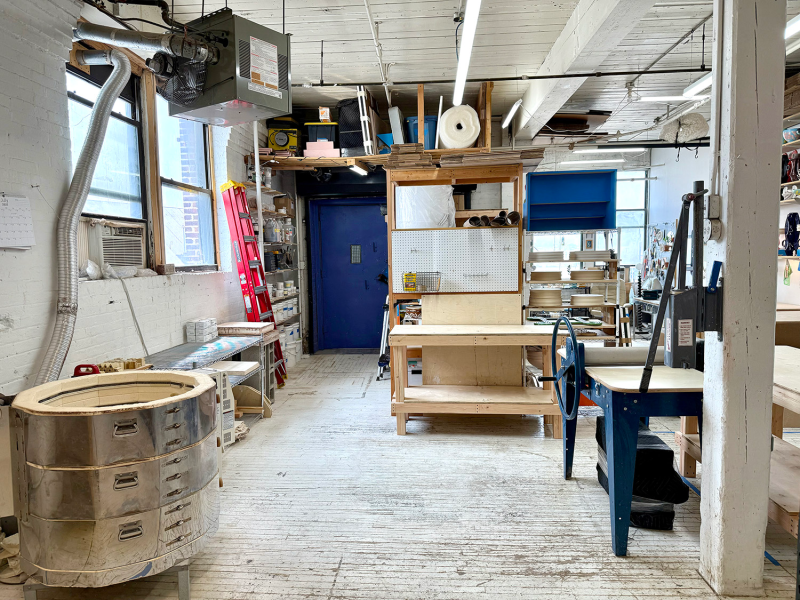 Ceramic studio for rent in shared, 750 sq ft. Light-filled space!