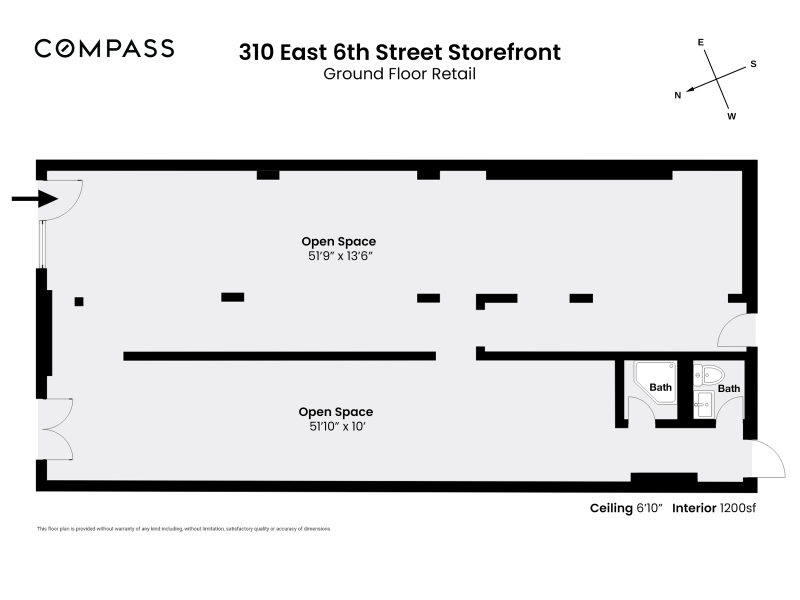 1,200 SF East Village Storefront / Gallery Space – $5,000/mo