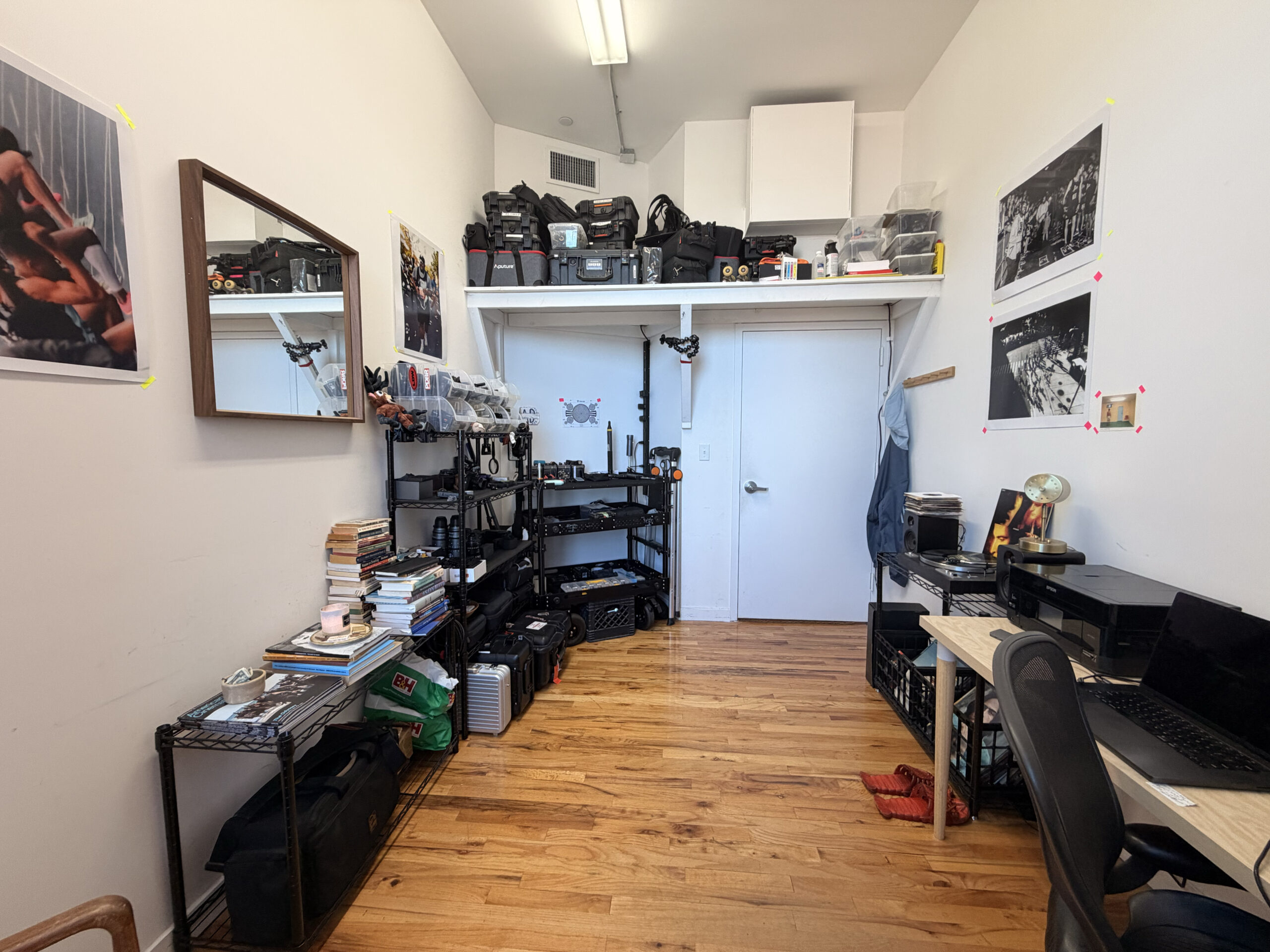 Private, sunny, climate controlled workspace/office with open views and storage in great location